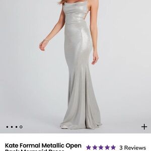 Kate Formal Metallic Open Back Mermaid Dress
